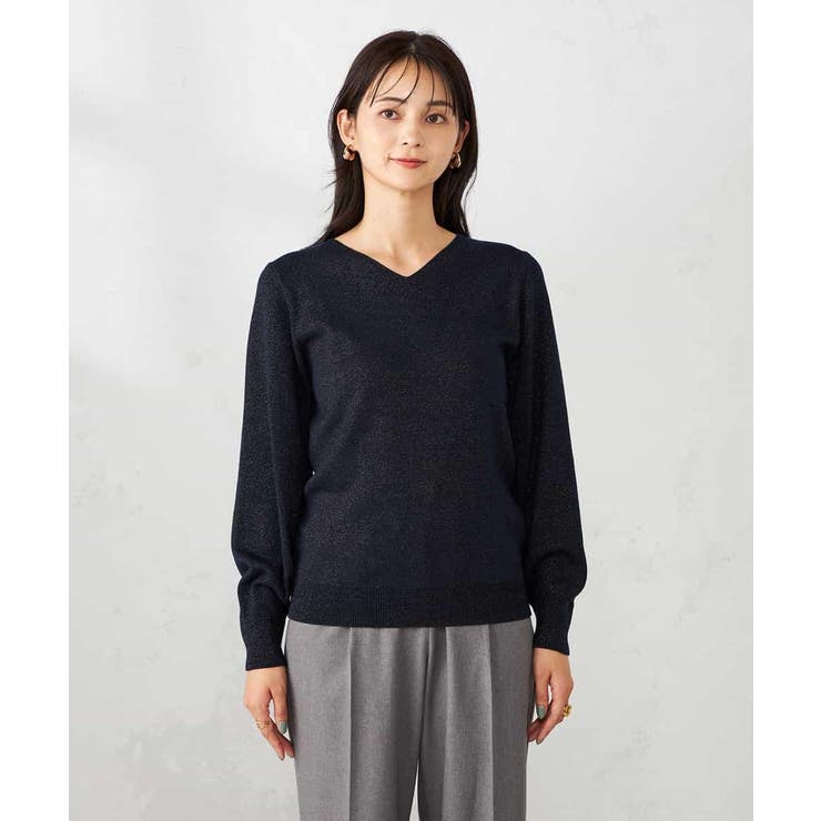 【洗える】ラメVネック美ラクるパフスリーブニット | a.v.v【WOMEN】 | 詳細画像27 