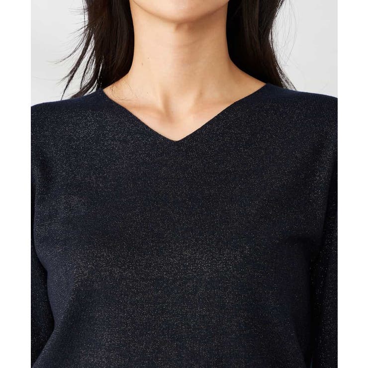 【洗える】ラメVネック美ラクるパフスリーブニット | a.v.v【WOMEN】 | 詳細画像30 