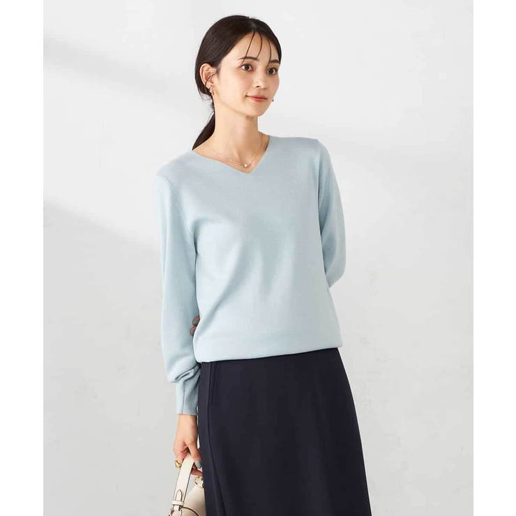 【洗える】ラメVネック美ラクるパフスリーブニット | a.v.v【WOMEN】 | 詳細画像4 