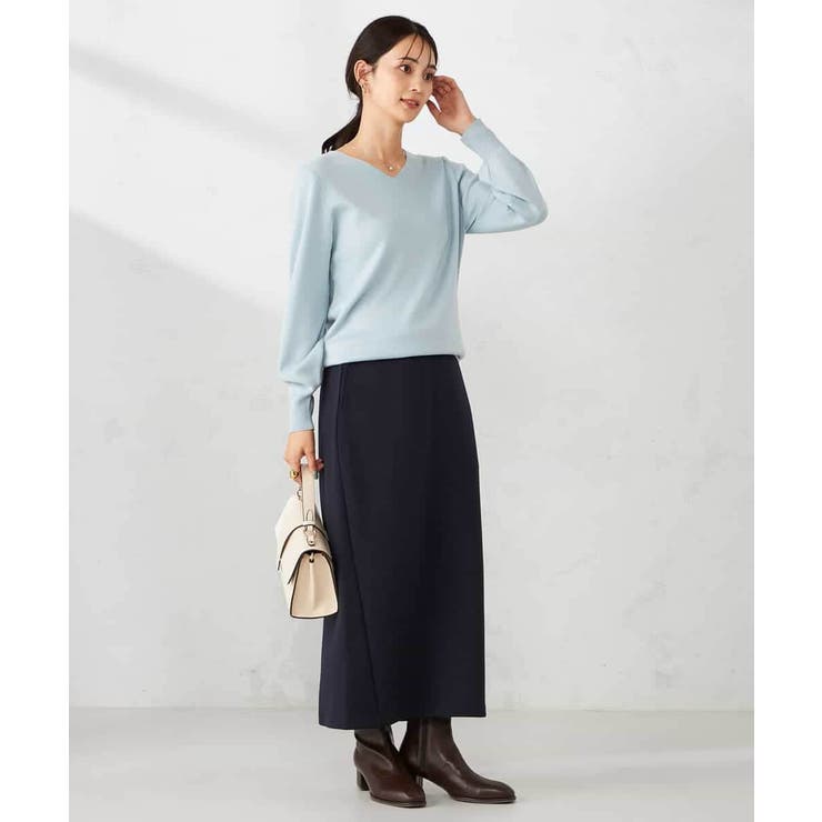 【洗える】ラメVネック美ラクるパフスリーブニット | a.v.v【WOMEN】 | 詳細画像8 