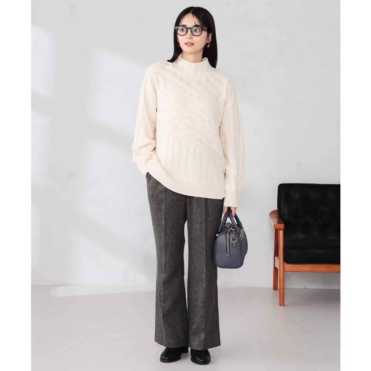 ケーブル編みバイアスデザインニット | a.v.v【WOMEN】 | 詳細画像14 