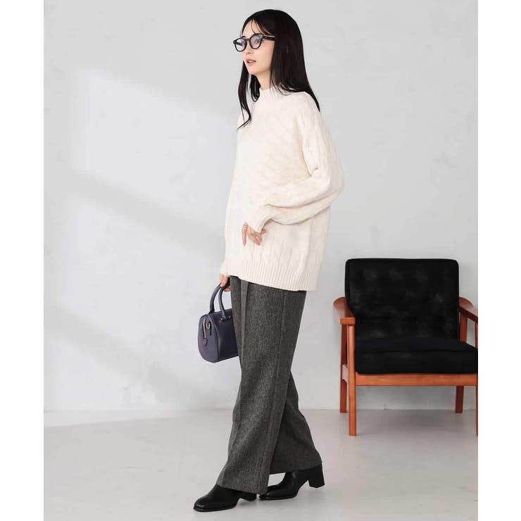 ケーブル編みバイアスデザインニット | a.v.v【WOMEN】 | 詳細画像15 