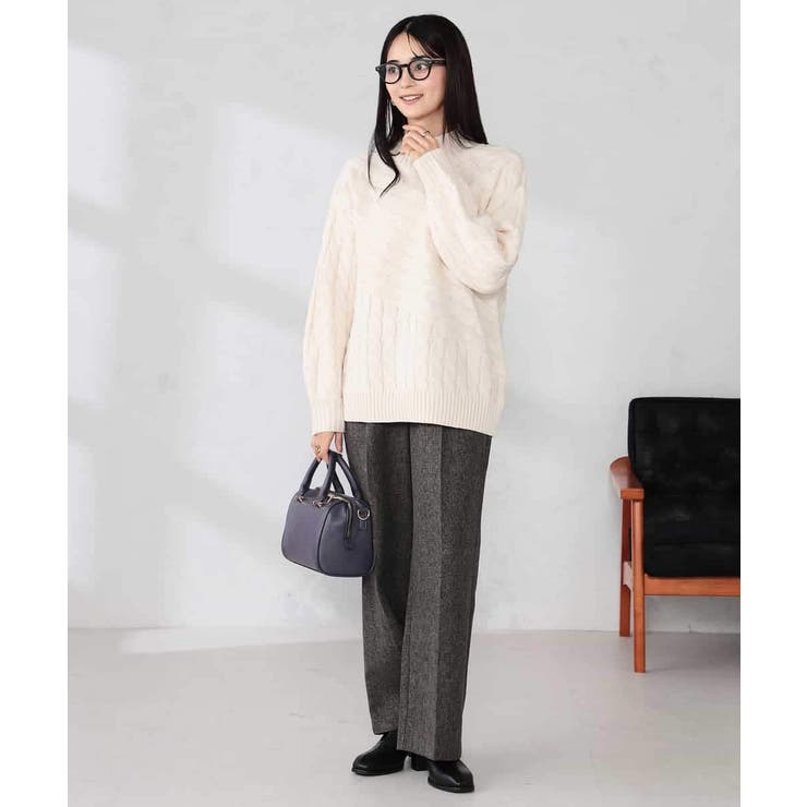 ケーブル編みバイアスデザインニット | a.v.v【WOMEN】 | 詳細画像16 