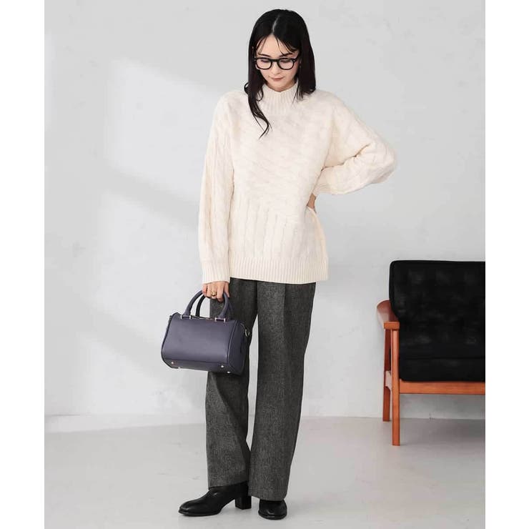 ケーブル編みバイアスデザインニット | a.v.v【WOMEN】 | 詳細画像17 