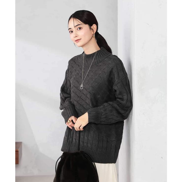 ケーブル編みバイアスデザインニット | a.v.v【WOMEN】 | 詳細画像18 