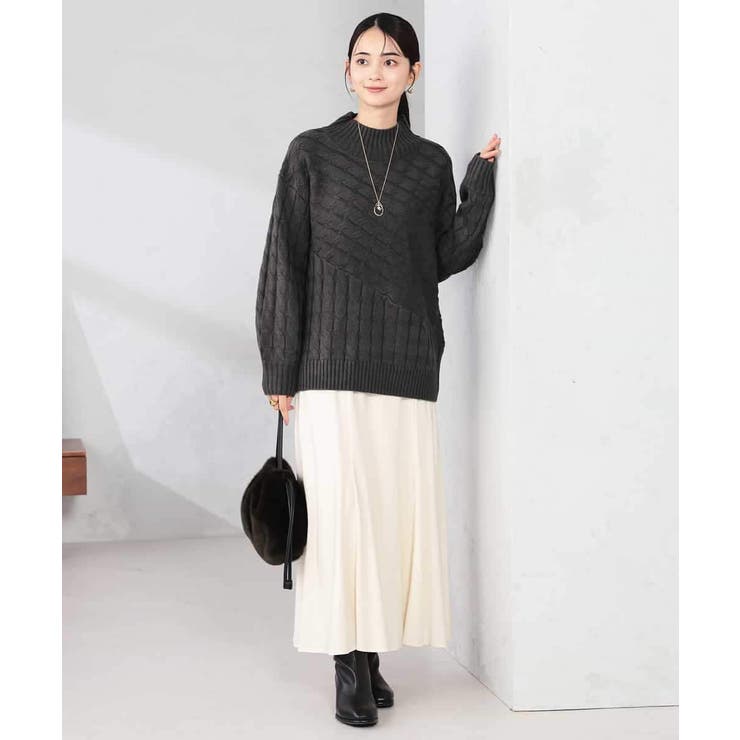 ケーブル編みバイアスデザインニット | a.v.v【WOMEN】 | 詳細画像20 