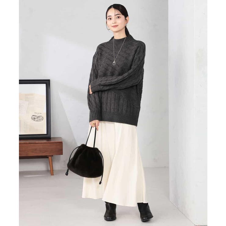 ケーブル編みバイアスデザインニット | a.v.v【WOMEN】 | 詳細画像23 