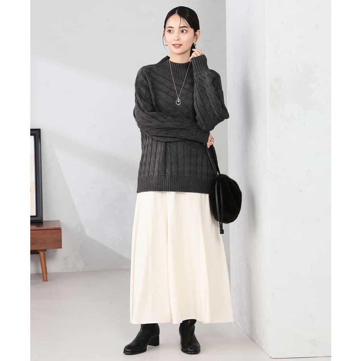 ケーブル編みバイアスデザインニット | a.v.v【WOMEN】 | 詳細画像24 