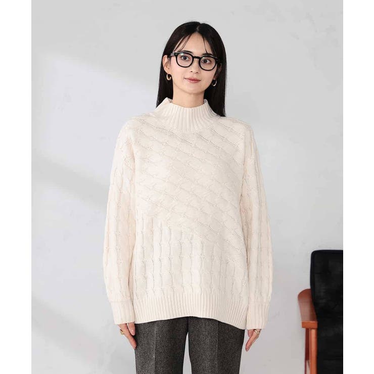 ケーブル編みバイアスデザインニット | a.v.v【WOMEN】 | 詳細画像25 