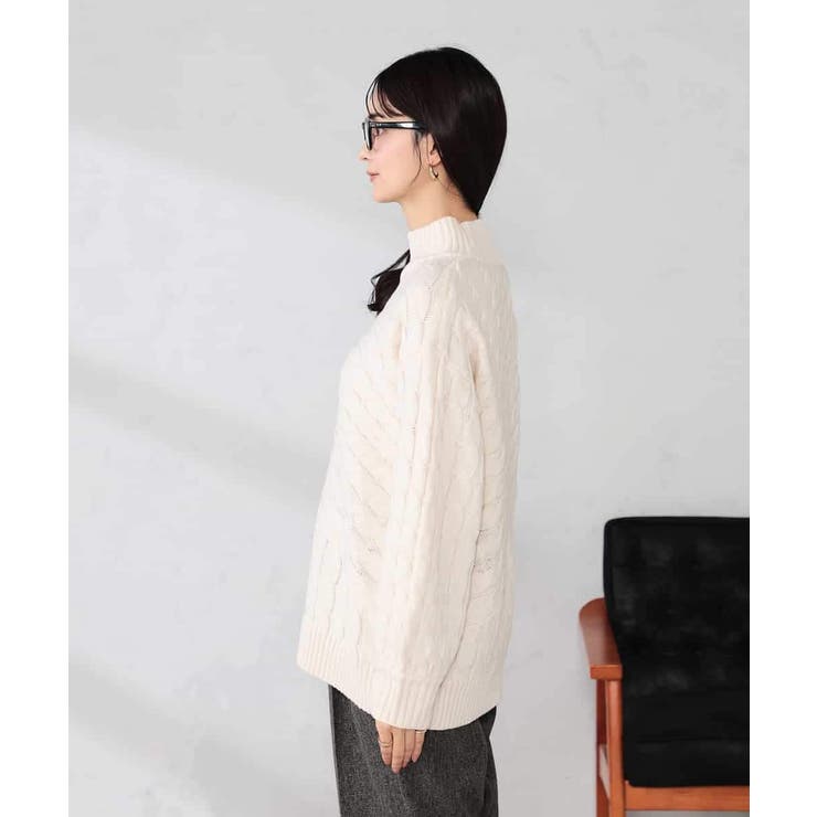 ケーブル編みバイアスデザインニット | a.v.v【WOMEN】 | 詳細画像26 