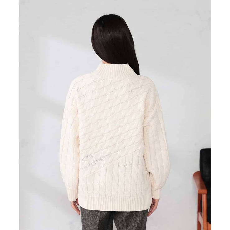 ケーブル編みバイアスデザインニット | a.v.v【WOMEN】 | 詳細画像27 