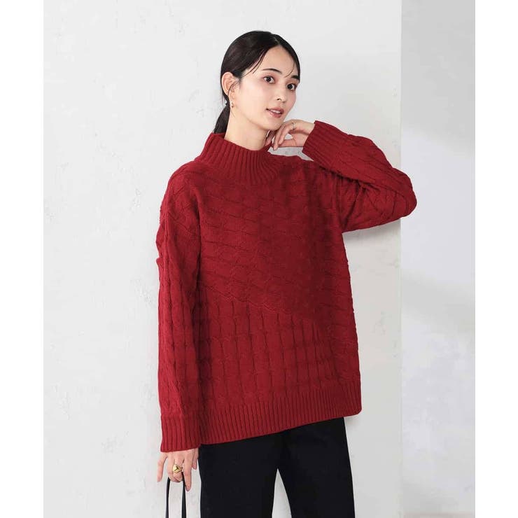 ケーブル編みバイアスデザインニット | a.v.v【WOMEN】 | 詳細画像3 