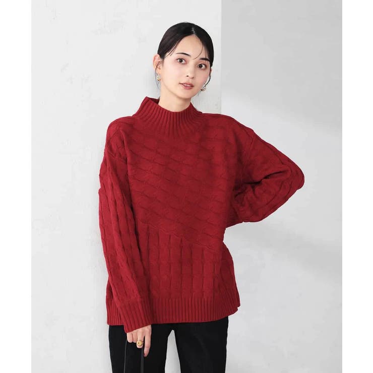 ケーブル編みバイアスデザインニット | a.v.v【WOMEN】 | 詳細画像4 