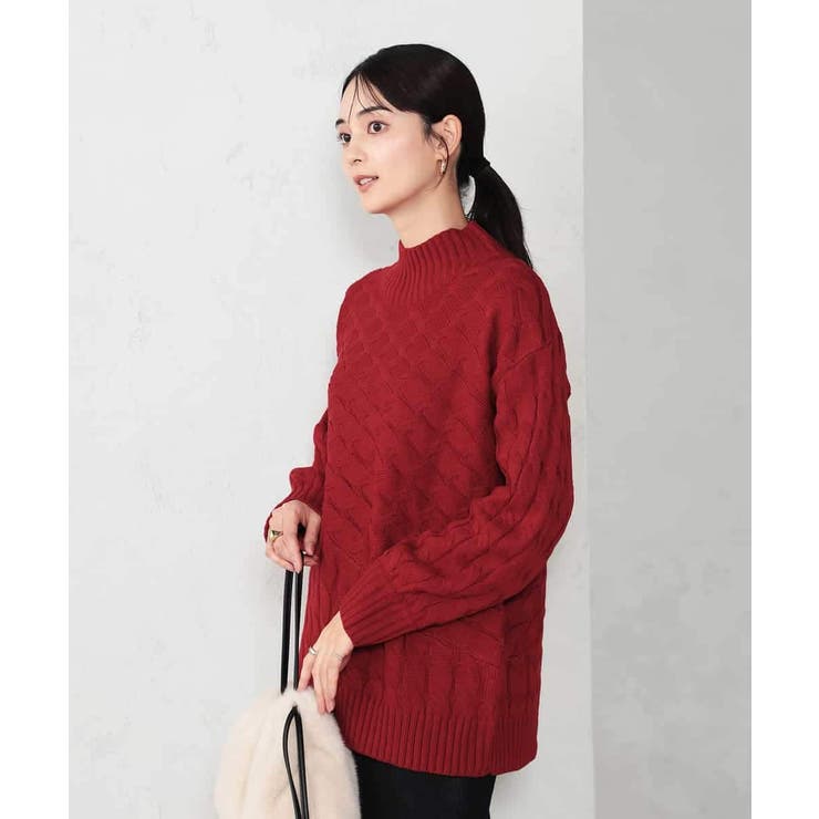 ケーブル編みバイアスデザインニット | a.v.v【WOMEN】 | 詳細画像5 