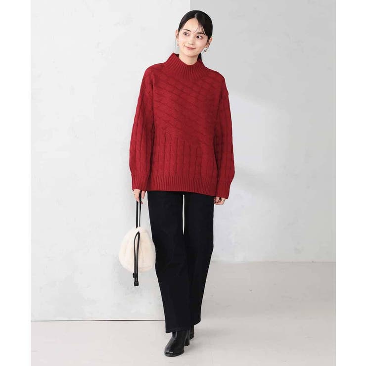 ケーブル編みバイアスデザインニット | a.v.v【WOMEN】 | 詳細画像6 