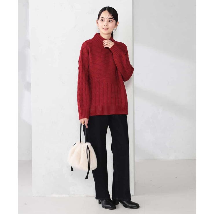 ケーブル編みバイアスデザインニット | a.v.v【WOMEN】 | 詳細画像7 