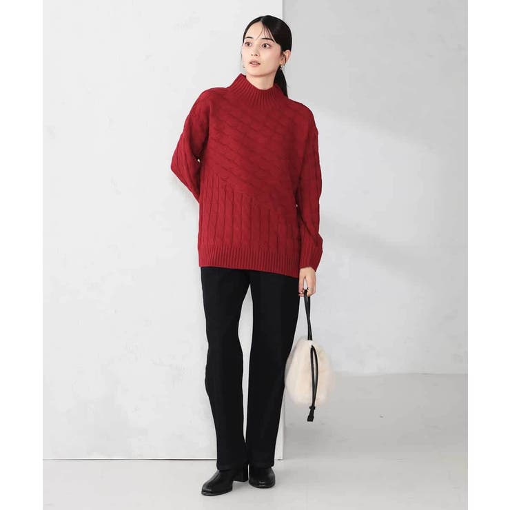 ケーブル編みバイアスデザインニット | a.v.v【WOMEN】 | 詳細画像8 