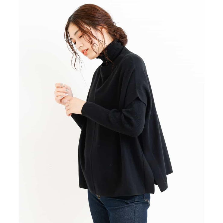 【2点セット】タートルネックニット＆ポンチョニット[品番：ITKW0009339]｜a.v.v  OUTLET【WOMEN】（アーヴェヴェアウトレット）のレディースファッション通販｜SHOPLIST（ショップリスト）