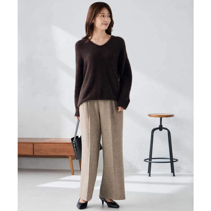 フェザーヤーンVネックニット | a.v.v【WOMEN】 | 詳細画像11 