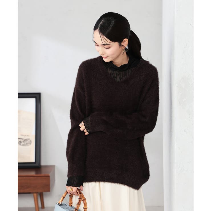 フェザーヤーンVネックニット | a.v.v【WOMEN】 | 詳細画像13 