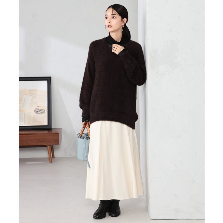 フェザーヤーンVネックニット | a.v.v【WOMEN】 | 詳細画像16 