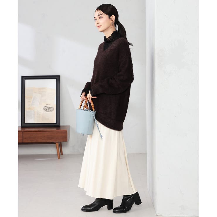 フェザーヤーンVネックニット | a.v.v【WOMEN】 | 詳細画像17 