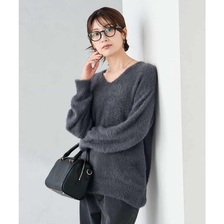 フェザーヤーンVネックニット | a.v.v【WOMEN】 | 詳細画像18 