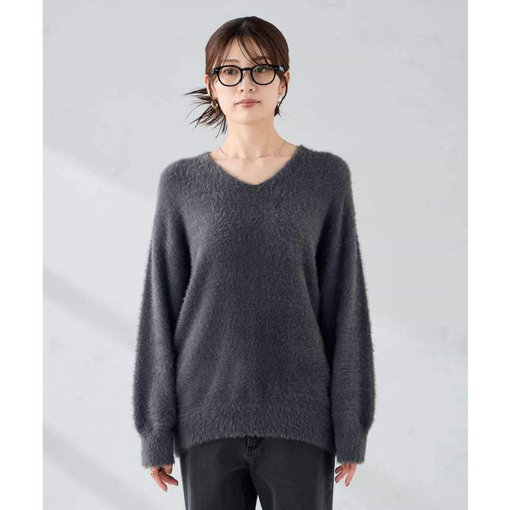 フェザーヤーンVネックニット | a.v.v【WOMEN】 | 詳細画像23 