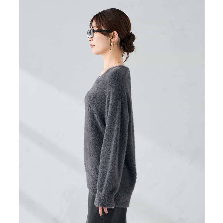 フェザーヤーンVネックニット | a.v.v【WOMEN】 | 詳細画像24 