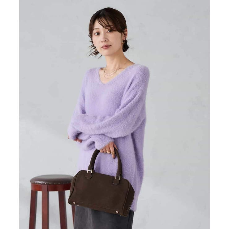 フェザーヤーンVネックニット | a.v.v【WOMEN】 | 詳細画像32 