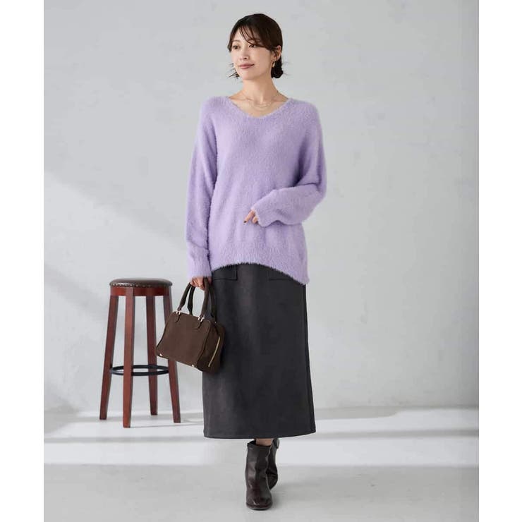 フェザーヤーンVネックニット | a.v.v【WOMEN】 | 詳細画像35 