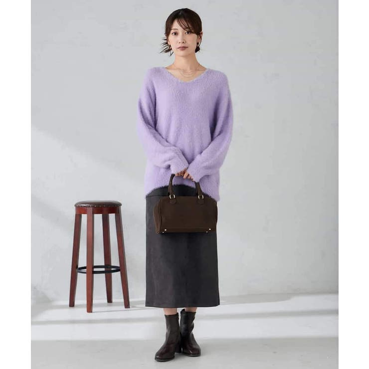 フェザーヤーンVネックニット | a.v.v【WOMEN】 | 詳細画像36 