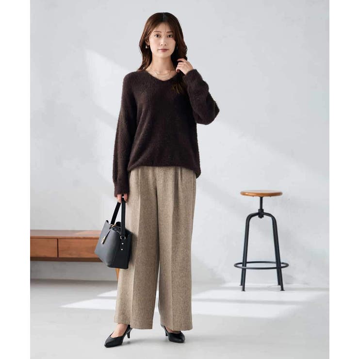 フェザーヤーンVネックニット | a.v.v【WOMEN】 | 詳細画像8 