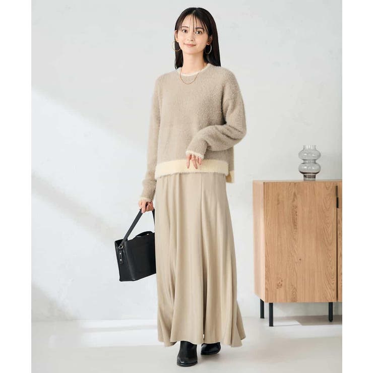 フェザーヤーンバイカラーニット | a.v.v【WOMEN】 | 詳細画像17 