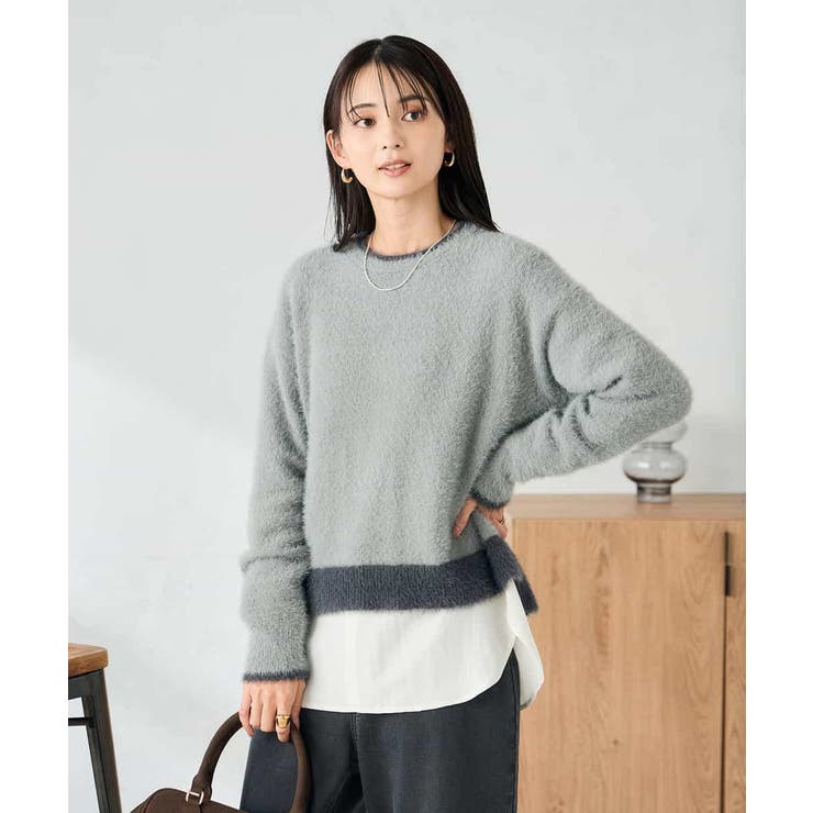 フェザーヤーンバイカラーニット | a.v.v【WOMEN】 | 詳細画像21 