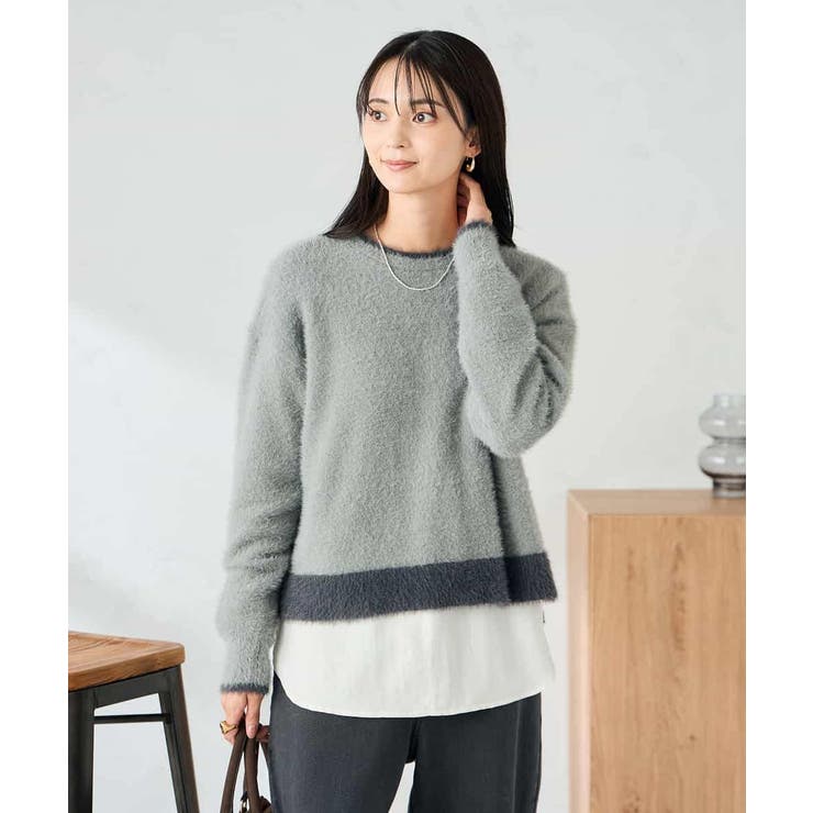 フェザーヤーンバイカラーニット | a.v.v【WOMEN】 | 詳細画像22 