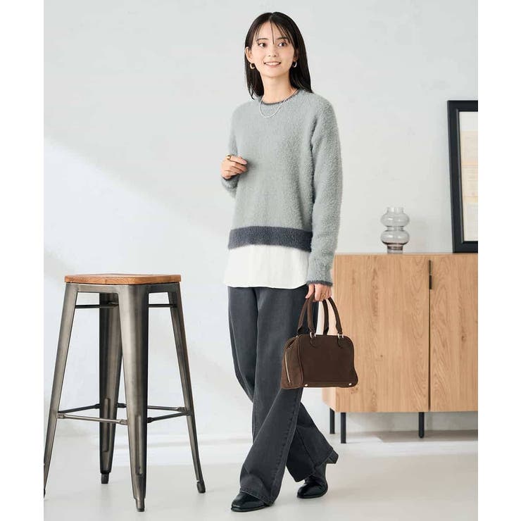 フェザーヤーンバイカラーニット | a.v.v【WOMEN】 | 詳細画像27 