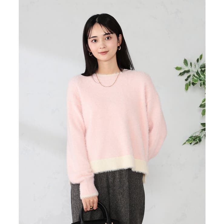 フェザーヤーンバイカラーニット | a.v.v【WOMEN】 | 詳細画像3 