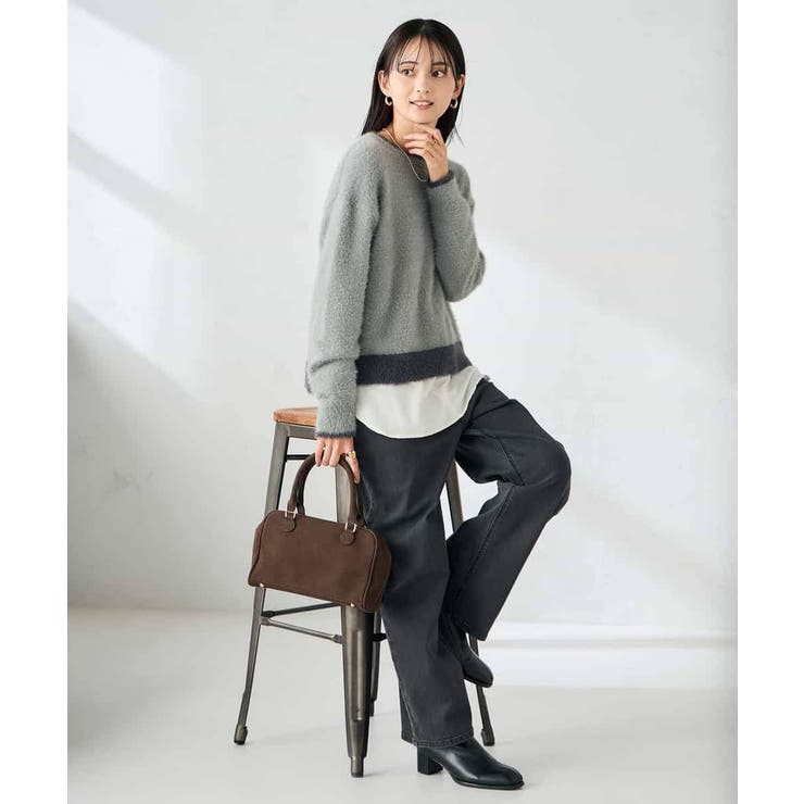 フェザーヤーンバイカラーニット | a.v.v【WOMEN】 | 詳細画像31 