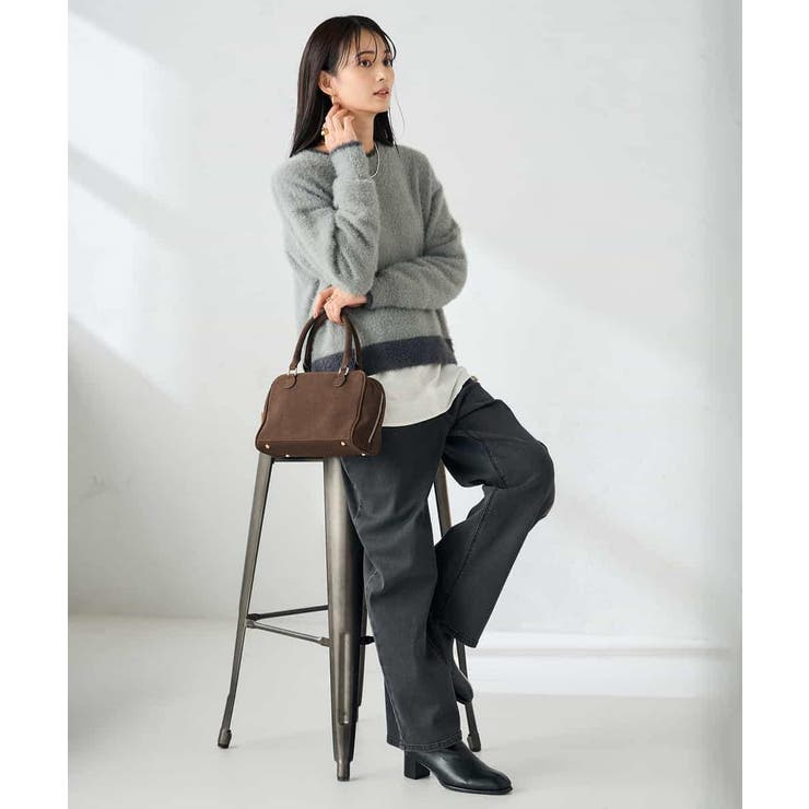 フェザーヤーンバイカラーニット | a.v.v【WOMEN】 | 詳細画像32 