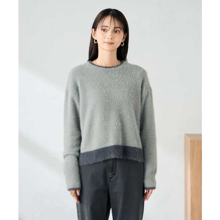 フェザーヤーンバイカラーニット | a.v.v【WOMEN】 | 詳細画像33 