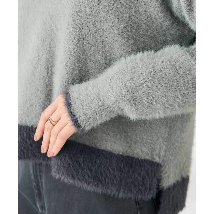 フェザーヤーンバイカラーニット | a.v.v【WOMEN】 | 詳細画像37 