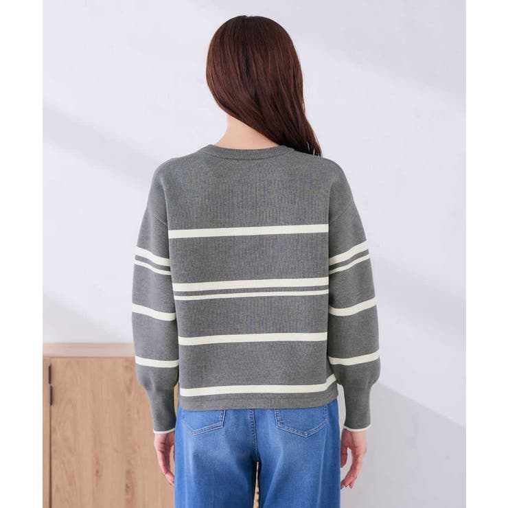 スウェット ライク ロゴ ボーダー ニット | a.v.v【WOMEN】 | 詳細画像28 