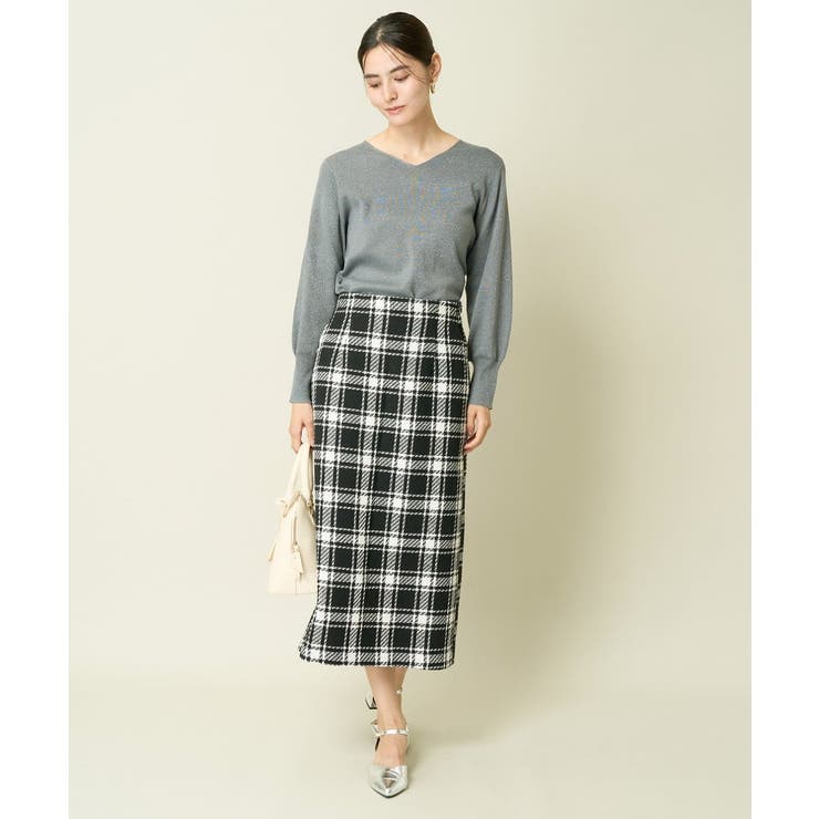 【洗える】ブロックチェックナロースカート | a.v.v【WOMEN】 | 詳細画像12 