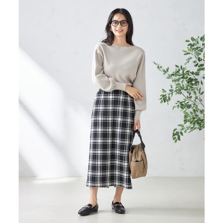 【洗える】ブロックチェックナロースカート | a.v.v【WOMEN】 | 詳細画像6 