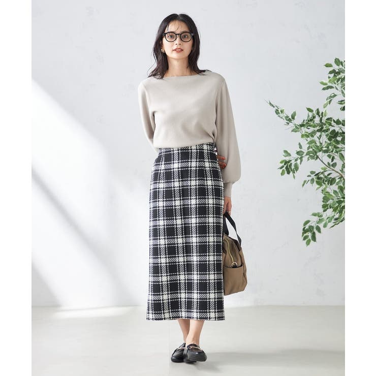 【洗える】ブロックチェックナロースカート | a.v.v【WOMEN】 | 詳細画像7 