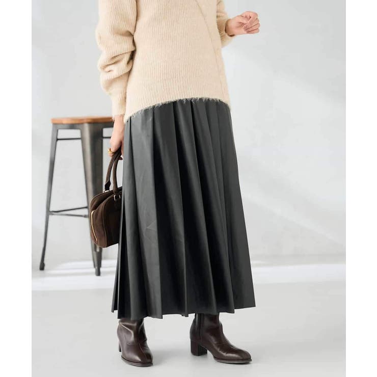 【洗える】レザープリーツスカート | a.v.v【WOMEN】 | 詳細画像3 