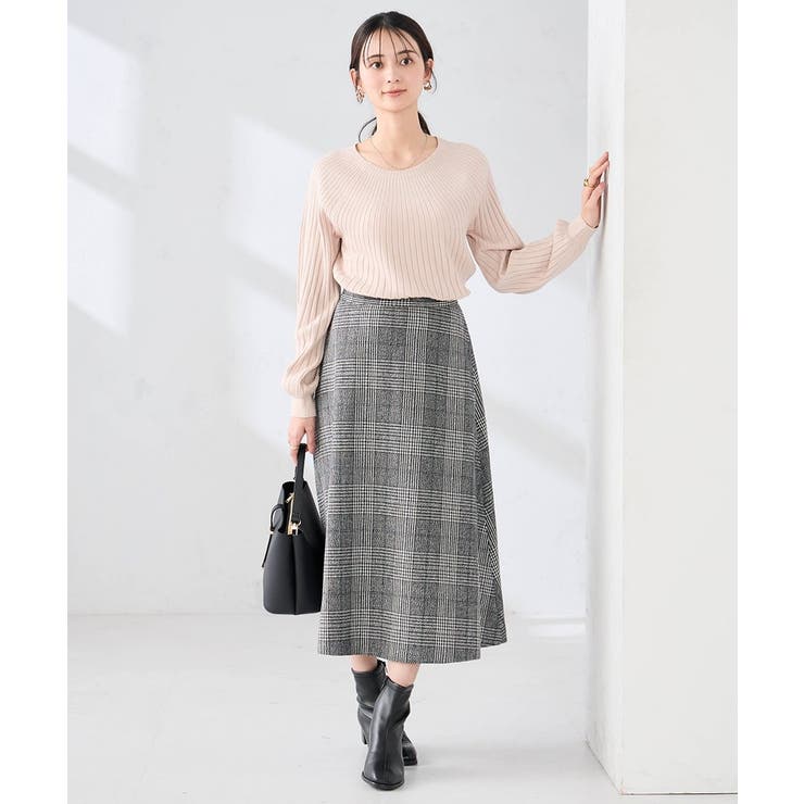 【雑誌InRed(宝島社)1月・2月合併号掲載】チェック柄フレアスカート | a.v.v【WOMEN】 | 詳細画像2 
