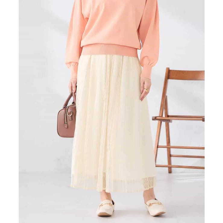 アイボリー | レースプリーツスカート | a.v.v【WOMEN】