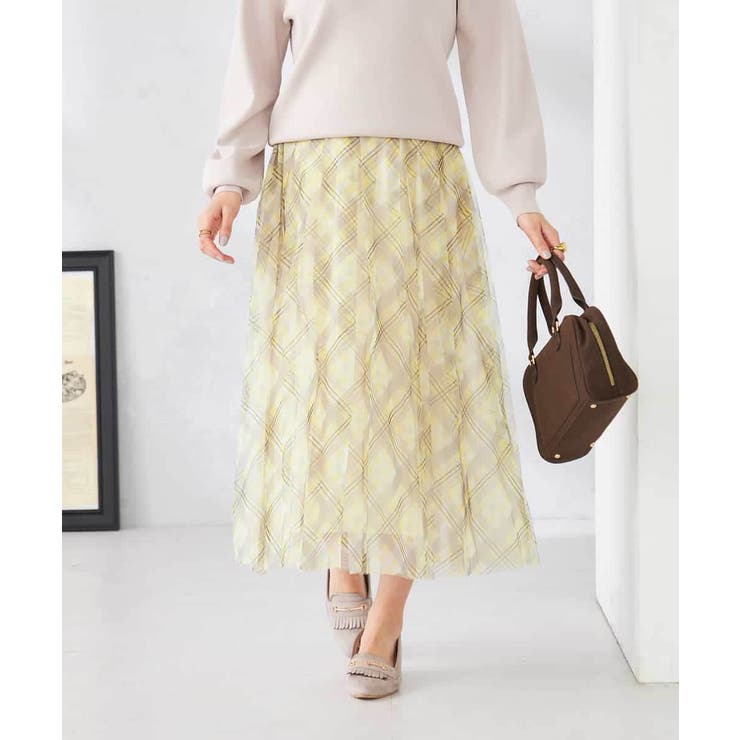 チェック柄チュールスカート | a.v.v【WOMEN】 | 詳細画像1 